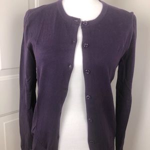S/P Tommy Hilfiger Eggplant Purple Pima Cotton Cardigan